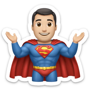a moai emoji with a superman cape with the original face or the moai emoji with a super man saving people vibe like the superman there is some man waiting in the sky meme but the moai sticker