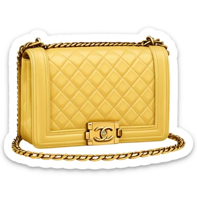 light yellow chanel le boy gold chain bag sticker