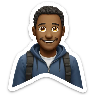 crazy man with a salt pile, smiling sticker