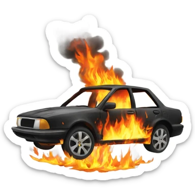 Car burned sticker