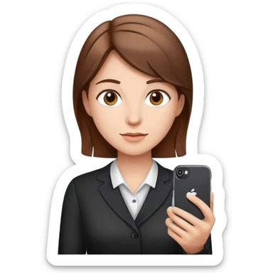 tech founder girl with brown hair sticker