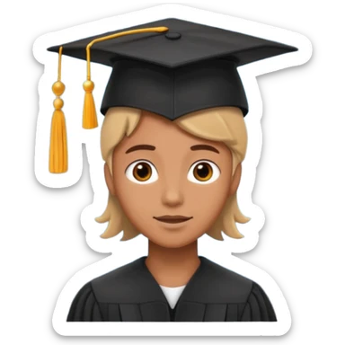 Graduation Cap in Space person sticker