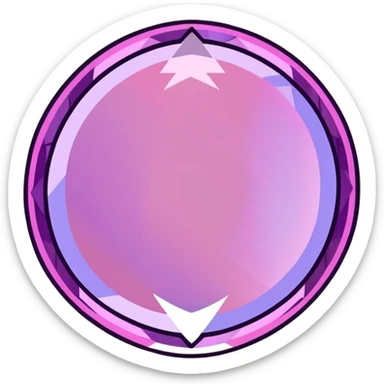 Round cut kunzite gemstone with holographic rainbow reflections, pink-purple crystal gem with brilliant facets sticker