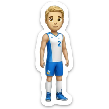 Joueur de handball maillot bleu sticker