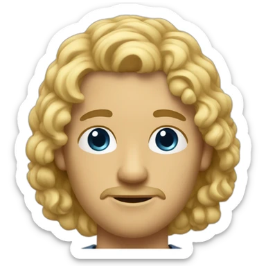 Male Ux designer with slightly curly blonde hair sticker