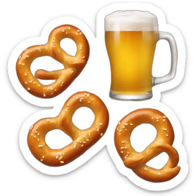 pretzels and beer sticker