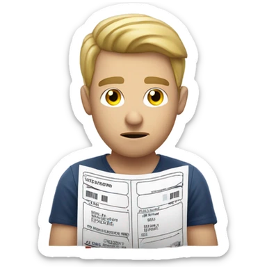 light skin sad soccer fan looking at his parlay lose sticker