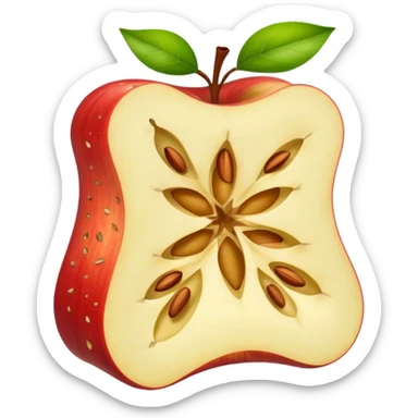 Apple core sticker