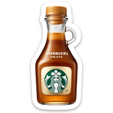 Starbucks Caramel Brûlée sauce in a Starbucks syrup bottle with Starbucks logo  sticker