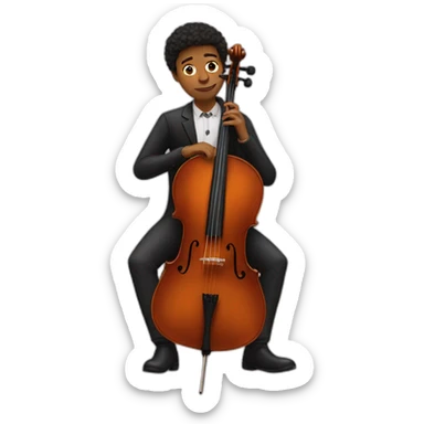 Cello player sticker