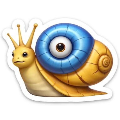 lightning snail emoji with large expressive eyes looking to the side sticker