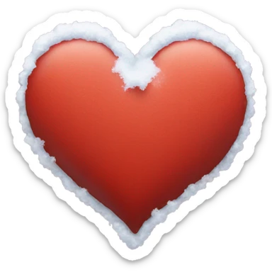 red heart with snow on top sticker