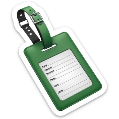 green luggage tag sticker