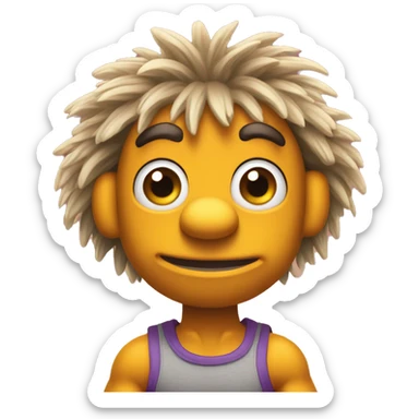 Attractive with adorable huge eyes  Detailed image of  fraggle rocks hot muscle trainer sunset colored sticker