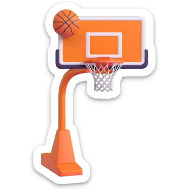 A basketball hoop with a ball going through it, detailed, realistic, sporty sticker