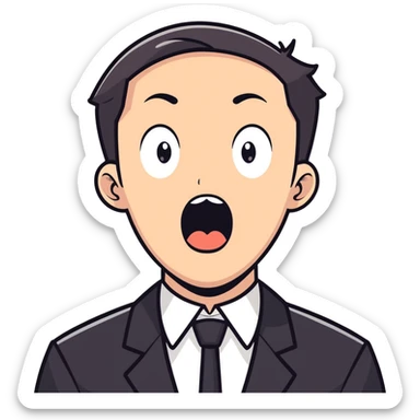 Man holding neck shocked sticker