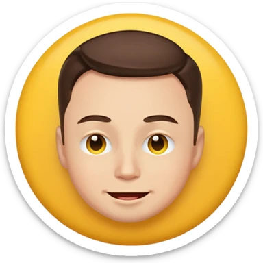 Elon Musk as an emoji, winking, no text sticker