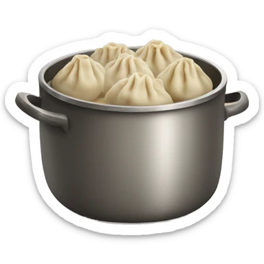 Dumpling is cooked in a pot sticker