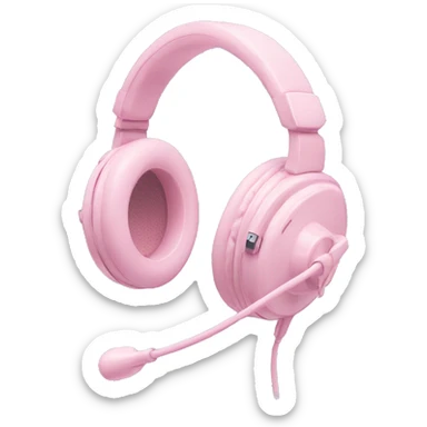 pastel pink gaming headset with microphone  sticker