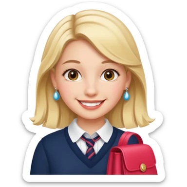 a girl with preppy stuff sticker