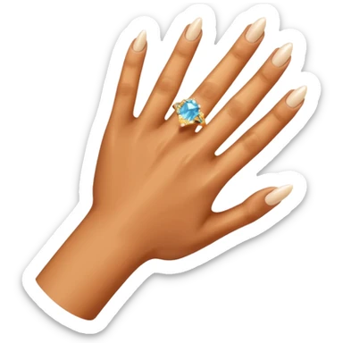 Caramel right hand with diamond ring on rong finger sticker