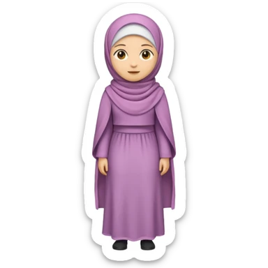 Standing up girl emoji, wearing a hijab. Include the whole body sticker
