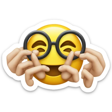 An emoji forming two rings with its fingers, resembling glasses sticker