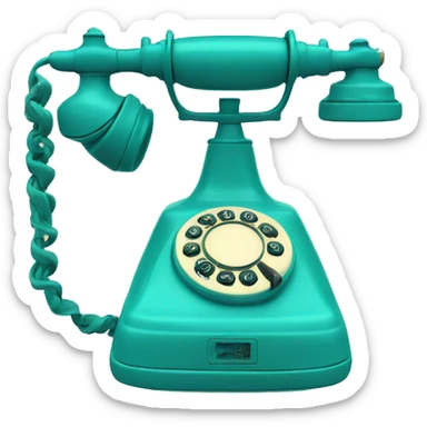 vintage phone Turquoise color sticker