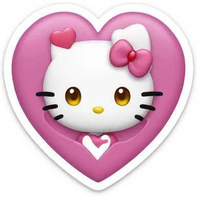 hello kitty with heart sticker