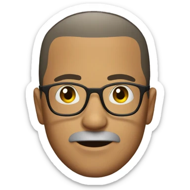 Mexican man with glasses, short beard, buzz cut sticker