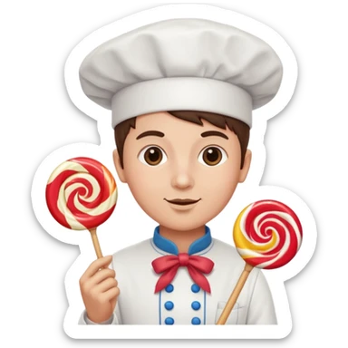Baker + lollipop wand, Candy Chef. sticker