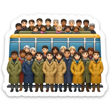 Crowded tram sticker