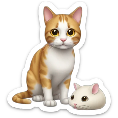cat with mouse sticker