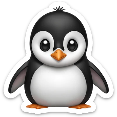 Emotional penguin sticker