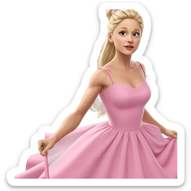 blonde girl in pink dress sticker