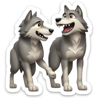 Wolf best friends sticker