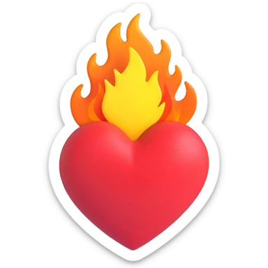 heart with flames sticker