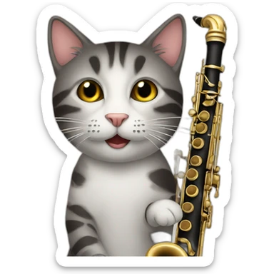 Oboe playing cat sticker