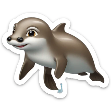 Dauphin sur une loutre sticker