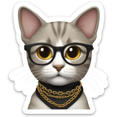 Cat dressed as Tupac  sticker