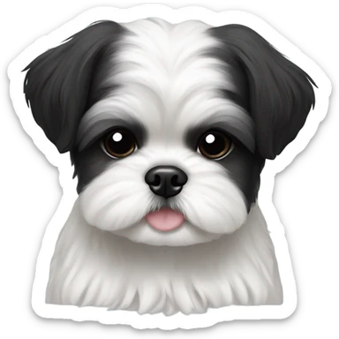 Two black and white shitz tzu puppies  sticker