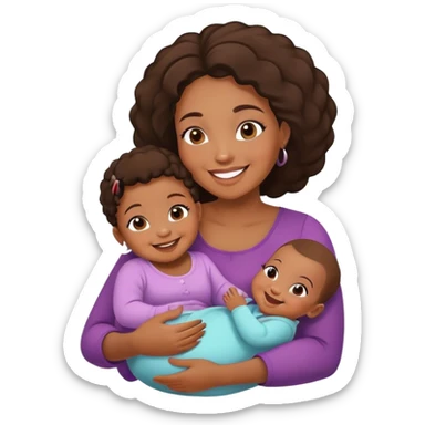 African American Mom and Baby Girl sticker