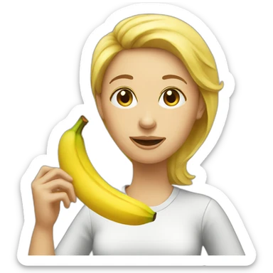 Profile of a Woman eating banana sticker