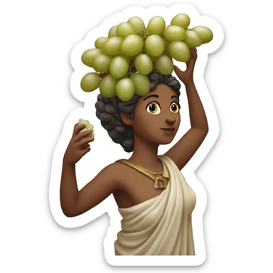 Greek Sappho holds a bunch of grapes in her hand sticker