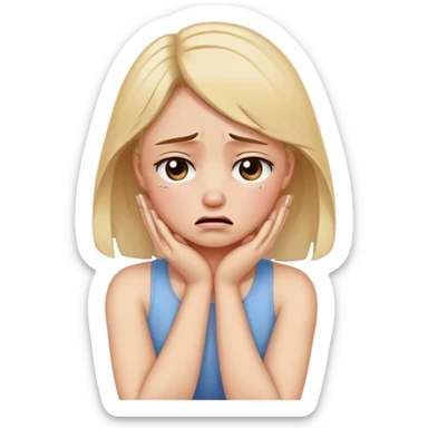 girl arms crossed holding neck crying sticker