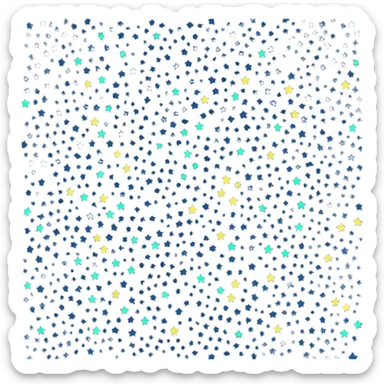 clean simple design with only a glowing sparkle or star overlaid on a roll of patterned fabric, no faces or characters sticker