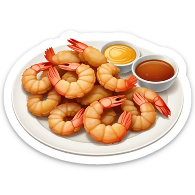 Plate of fried shrimp  sticker