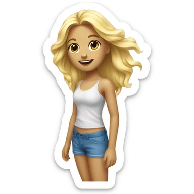 Barefoot Blonde Girl On Beach sticker