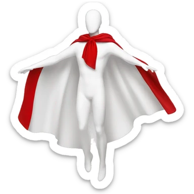 faceless white mannequin flying red cape sticker