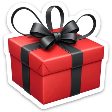 Gift with black rope bow  sticker